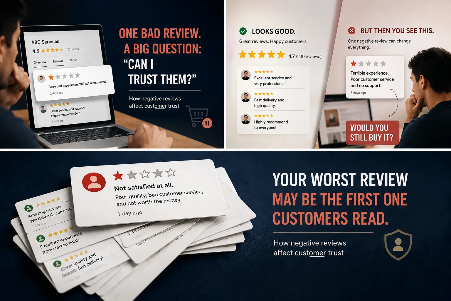 how negative reviews affect customer trust